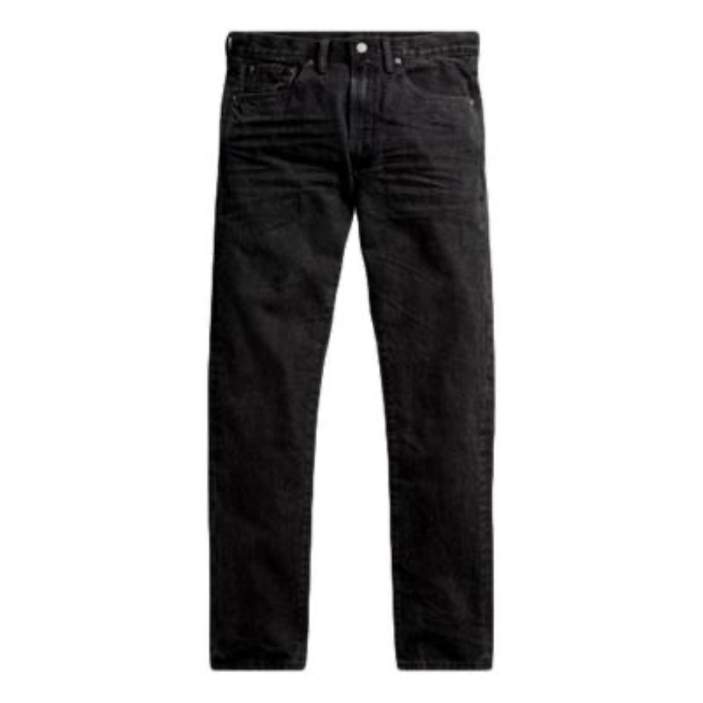 RRL Slim Narrow Black Jean Black 100% Cotton, Zip Fly